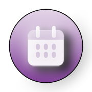 The image displays an icon of a calendar with the month of December highlighted, set within a circular border.