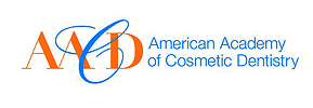The image is a logo with the text 'AAD' in blue on an orange background, accompanied by a stylized depiction of a toothbrush and dental floss.